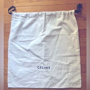 Celine luxury purse dust bag for leather nano mini luggage.. white w/drawstring